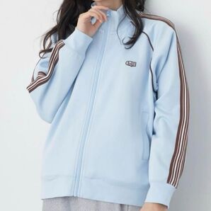 earth music&ecology アースミュージックアンドエコロジー スポーティ袖ラインブルゾン サックス