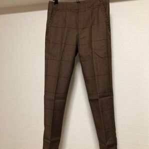 IENA チェック ブラウン センタープレス パンツ 36 S M