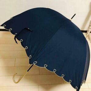 wpc. ? 晴雨兼用 傘 長傘 日傘 ネイビー 刺繍 軽量 スリム 58 撥水 uvカット