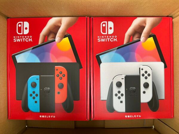 新品未使用 Nintendo Switch ニンテンドースイッチ 本体 有機ELモデル ホワイト ネオンブルー 2台セット