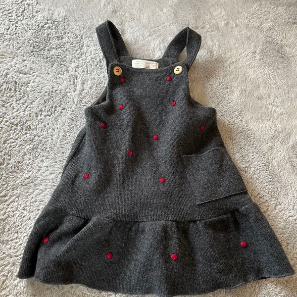 ZARA BABY ジャンパースカート 18Mから24M グレー ドット サイズ90 90