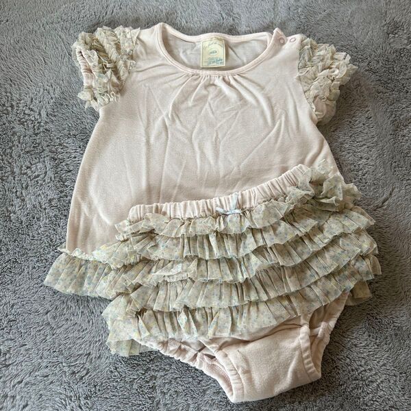 ジェラピケ ジェラートピケ ベビー服 セットアップ トップス ブルマ 花柄 レース