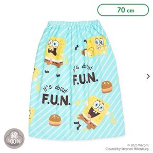 スポンジボブ ラップタオル 70cm 綿100%水泳プール巻きタオル