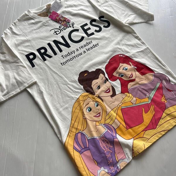 新品大人OKDisney★リトシーフラップ プリンセス ビッグT 白 170cm TシャツルームウェアTDL