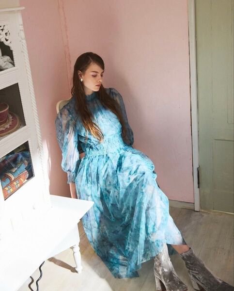 JILLSTUART ジルスチュアート フラワープリントチュールワンピース