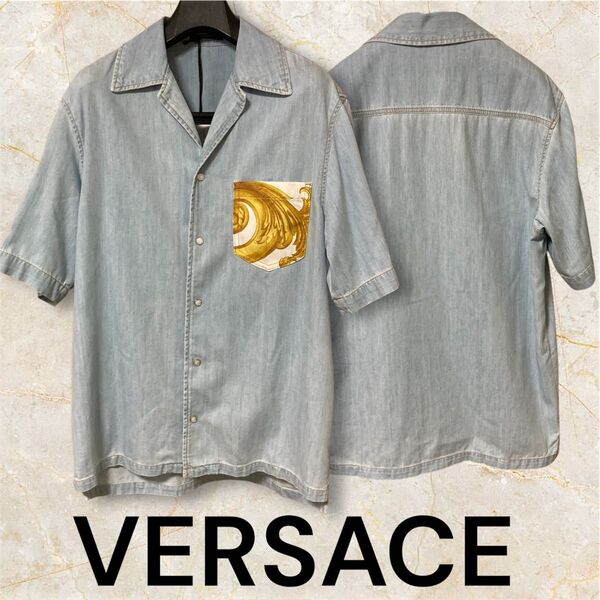 VERSACE ヴェルサーチ デニムシャツ バロック柄