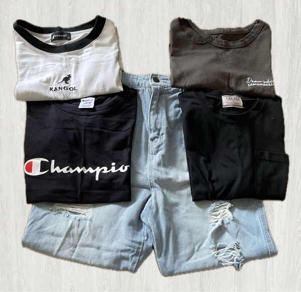 レデース 夏服 まとめ売り Tシャツ4枚とデニムパンツ1枚