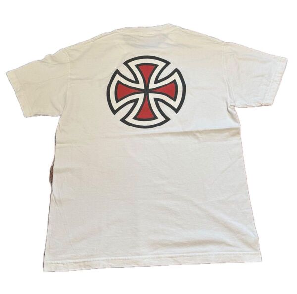 L インディペンデント メキシコ製 オールドスケート アイアンクロス スケボーT Independent Tシャツ 白