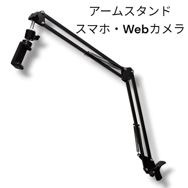 【寝ながらスマホスタンド】サンワサプライ カメラアーム WEBカメラスタンド スマホアーム スマホスタンド 角度調整 高さ調整