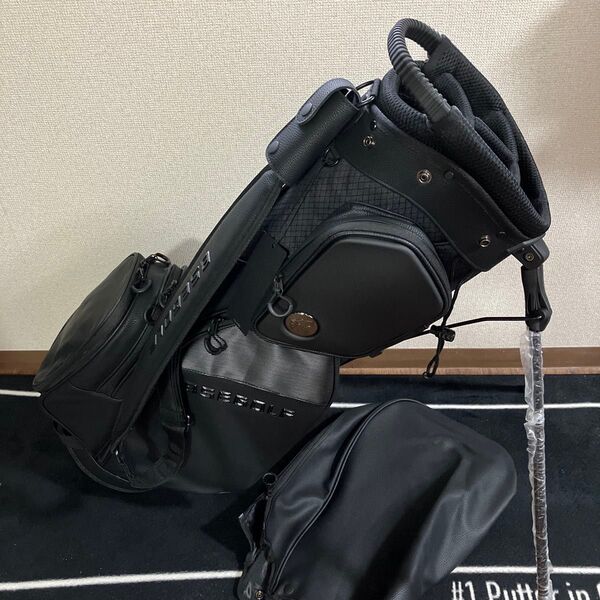 BSE GOLF スタンドキャディバッグ 本革調ブラック