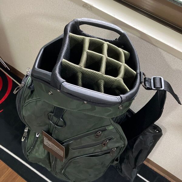 GOOLEX ゴルフ キャディバッグ 14分割 多収納 モスグリーンカモ柄