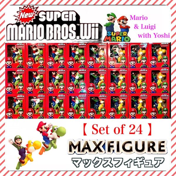 【新品・未開封】24体スーパーマリオブラザーズWiiフィギュア マリオ&ルイージ