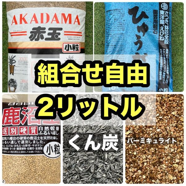 園芸用土2リットル 赤玉土鹿沼土くん炭ひゅうが土観葉植物