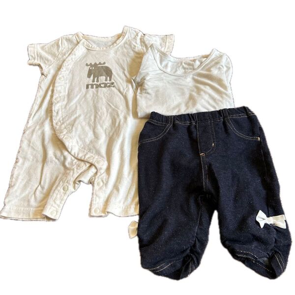 moz ユニクロ ありベビー服 3点セット ロンパース Tシャツ パンツ 80サイズ