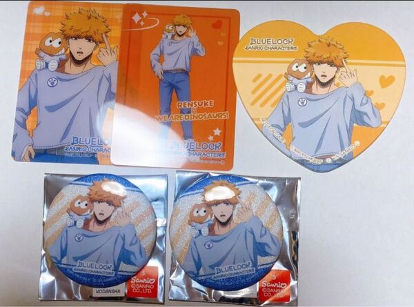 ブルーロック 國神錬介 サンリオ グリッター缶バッジ クリアカード 特典 カード