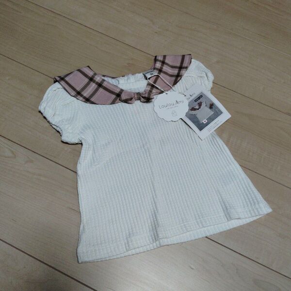 新品タグ付☆ベビー服 Loulou Ami 襟付き半袖シャツ 90☆