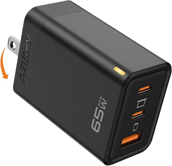 PD 65W USB充電器 Type C 急速充電器 高速充電器 PD対応 USB-C×2 & USB A 3ポート
