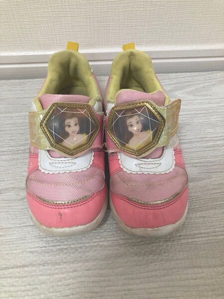 ディズニー プリンセス ベル 美女と野獣 キッズスニーカー 17cm 光る靴 ピンク ムーンスター 子供用靴 女の子