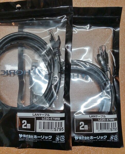 HORIC LANケーブル cat6a 2m 2本