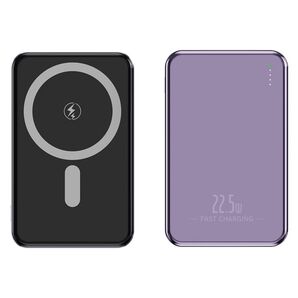 新薄型モバイルバッテリー10000mAh ワイヤレス強力マグネット パープル