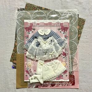 不可食用人形 跳月時間 月飛び時間 ピクニックの日 エプロンワンピース 水色チェック ドール服