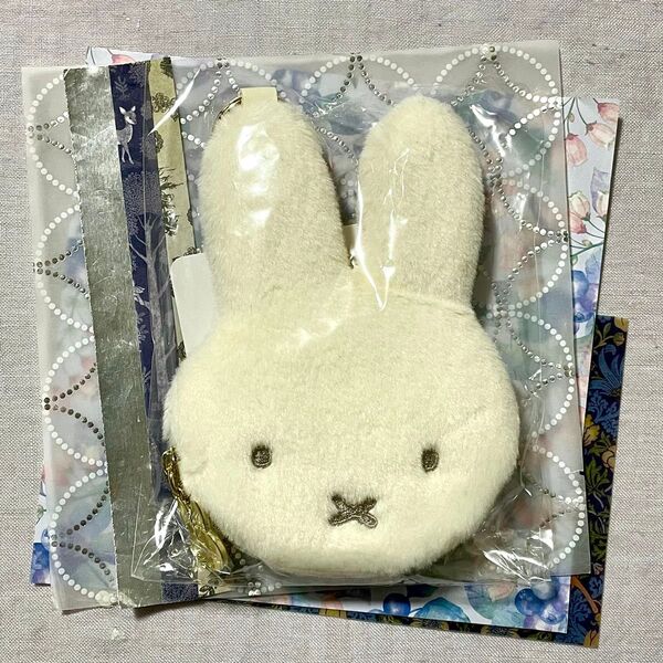 ミッフィー miffy コインケース フェイスシリーズ ポーチ アイボリー