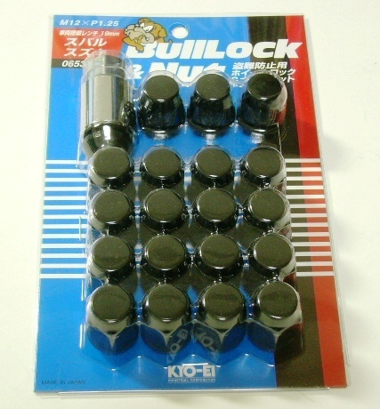 KYO-EI ブルロック&ナット M12×P1.25(19HEX) 5H用 ブラック 黒 スバル スズキ等 0653B-19