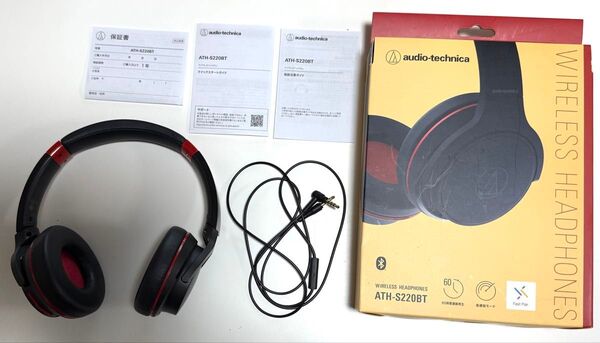 美品◆audio-technica ATH-S220BT ワイヤレスヘッドフォン