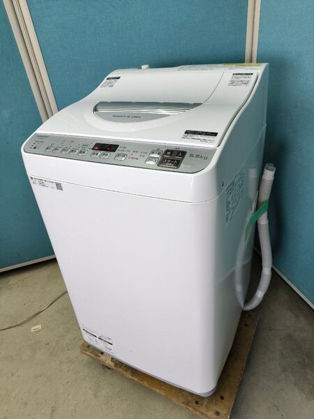 2022年製 シャープ タテ型洗濯乾燥機 洗濯 5.5kg 乾燥3,5kg 穴なし槽 ES-TX5F-S