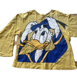Disney ドナルドダック 長袖Tシャツ イエロー