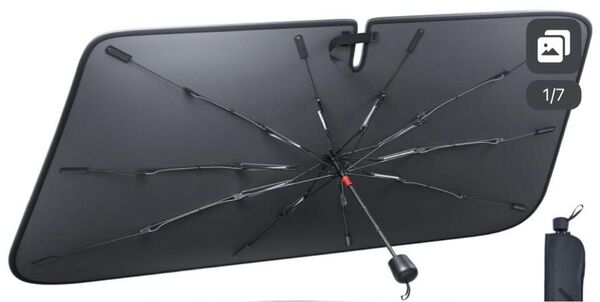 中古 Lamicall 傘式 車 サンシェード フロント 125×65cm 傘型 日除け