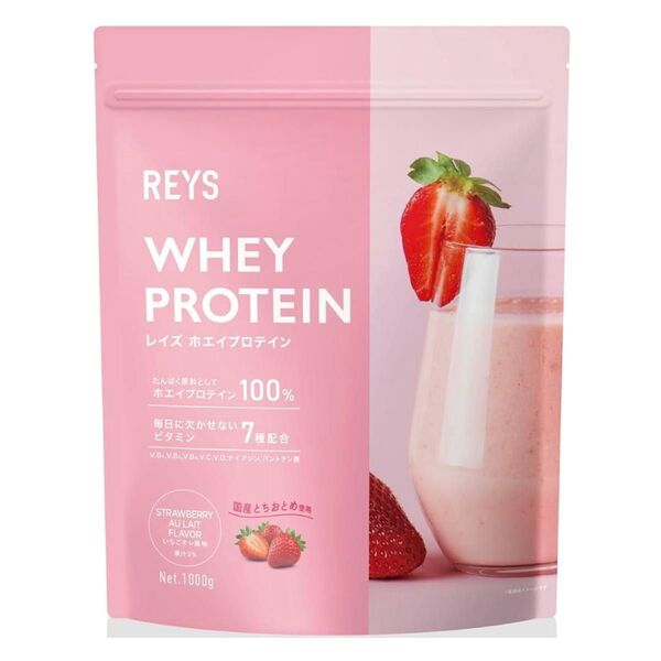 (いちごオレ風味) REYS レイズ ホエイ プロテイン 山澤 礼明 監修 1kg 国内製造 ビタミン7種配合