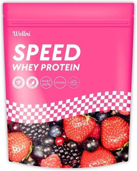 Wellni ウェルニ SPEED ホエイ プロテイン 1kg ベリー ビタミン11種配合 国内製造 アンチドーピング検査済み