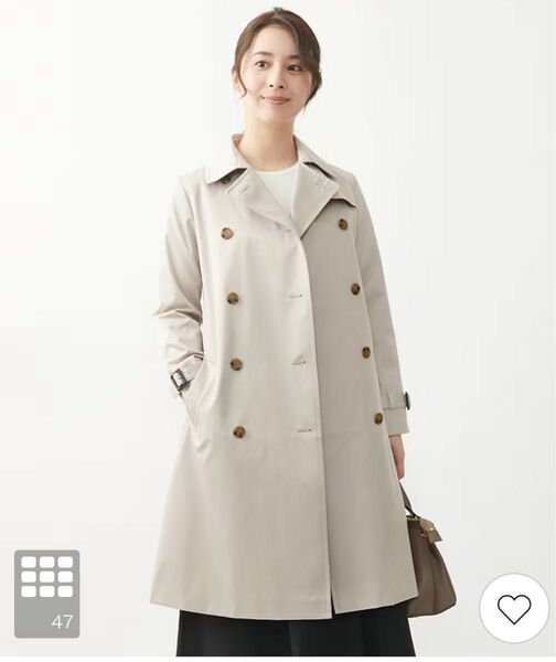 極美品 ミッシェルクラン ベーシックトレンチコート/撥水加工・防花粉 S ベージュ