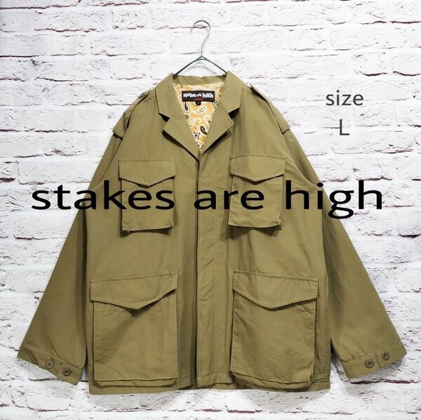 【サンフランシスコ製】stakes are high ミリタリージャケット 4ポケット