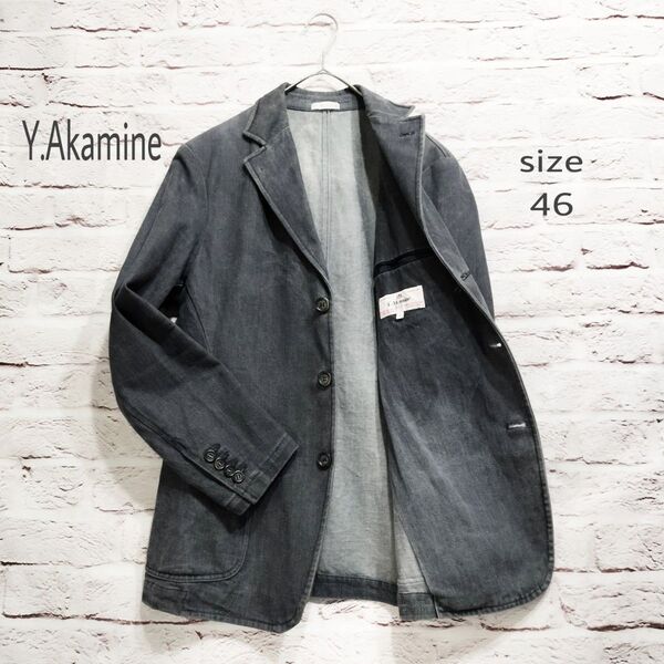 【イタリア製】Y.Akamine デニム地 テーラードジャケット サイドベンツ