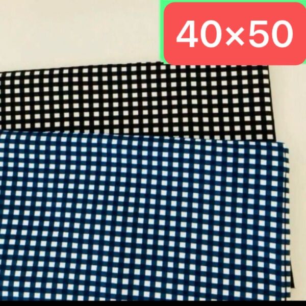 【2枚】小学校ランチョンマット40×50cmギンガム黒紺