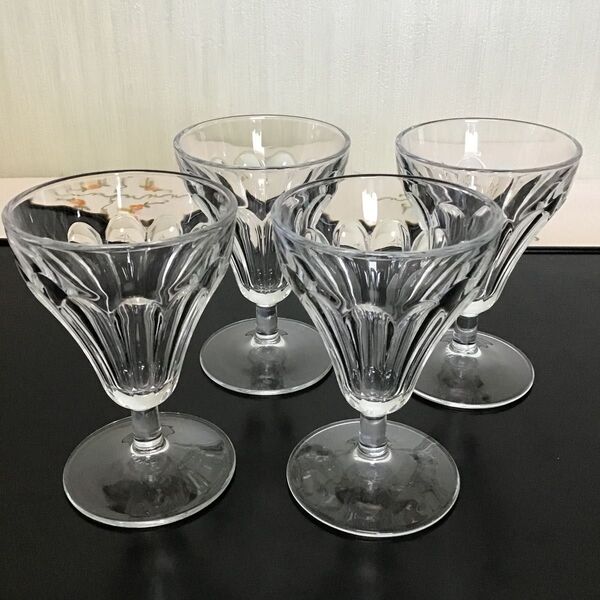 食器 ガラス フランス製 ミニワイングラス ワイングラス デザートグラス 4客 カクテルグラス カクテル アンティーク