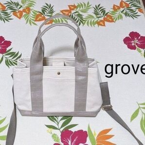 【grove グローブ】 2way ショルダーバッグ キャンバス地