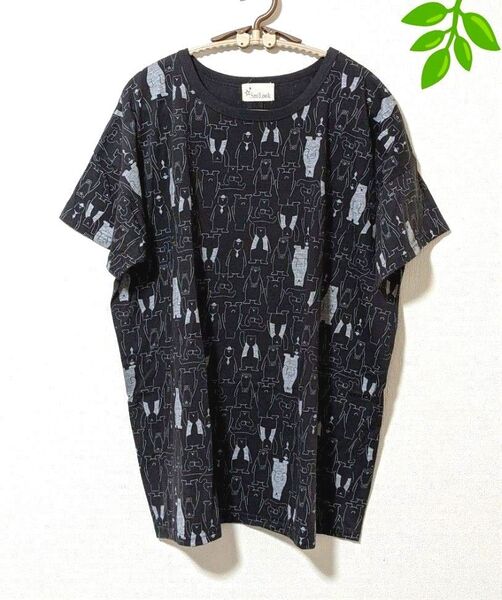 Tシャツ 半袖 クマ柄 オーバーサイズT Mサイズ