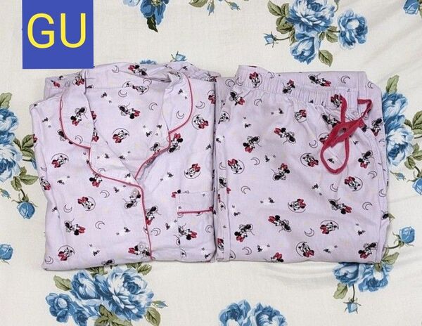 【GU ジーユー】Minnie ミニー パジャマ 上下セット ルームウェア 長袖 ピンク Mサイズ