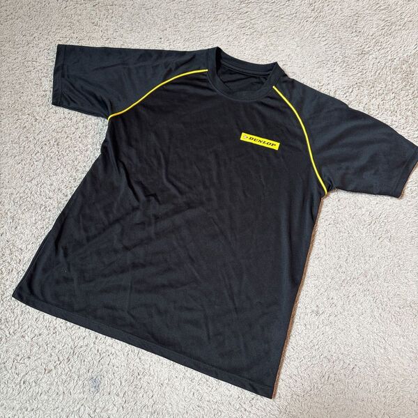 【美品】DUNLOP ダンロップ 半袖 Tシャツ 黒 フリーサイズ メンズ 非売品 ゆったり