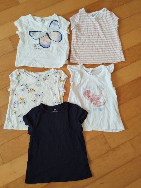 H&M キッズ Tシャツ 5枚セット まとめ売り 女の子 98cm