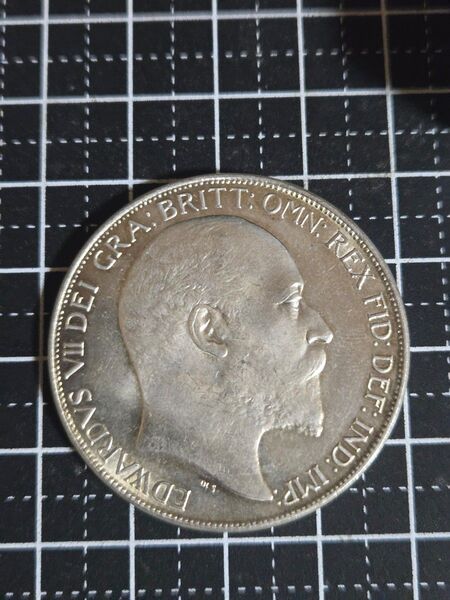 イギリス 1902年 エドワード7世 クラウン銀貨 銀貨 セントジョージ アンティーク コイン 古銭