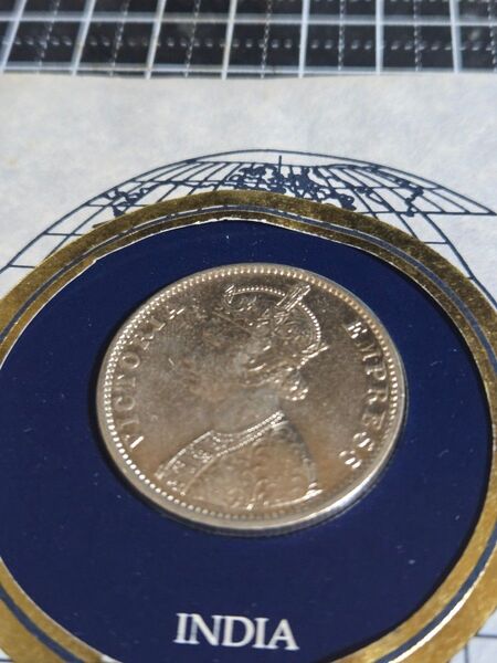 インド 1ルピー 1900年 ヴィクトリア フランクリンミント 開封済 銀貨