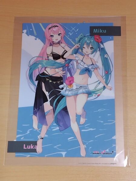 初音ミク 巡音ルカ Summer Vacation A4クリアポスター