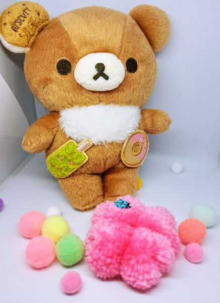 【激レア】リラックマ ぬいぐるみとピンクのボンボン セット