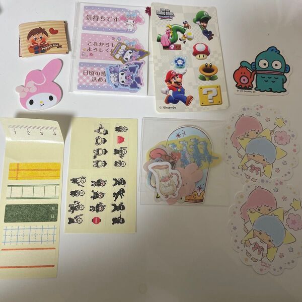 マイメロディ・スーパーマリオ ステッカーセット ハンギョドン シール ステッカー サンリオ 紙類 グッズ