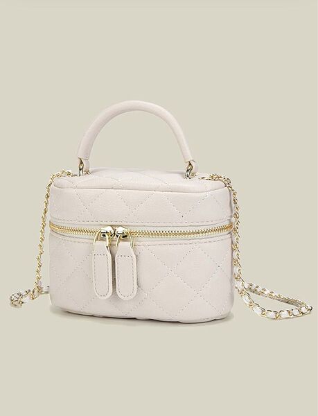 SHEIN ショルダーバッグ ホワイト キルティングミニバッグ ホワイト ポシェット ショルダー