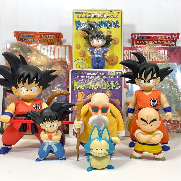 7点まとめ売り ドラゴンボール コレクションソフビフィギュア DXソフビフィギュア 孫悟空 亀仙人 クリリン プーアル